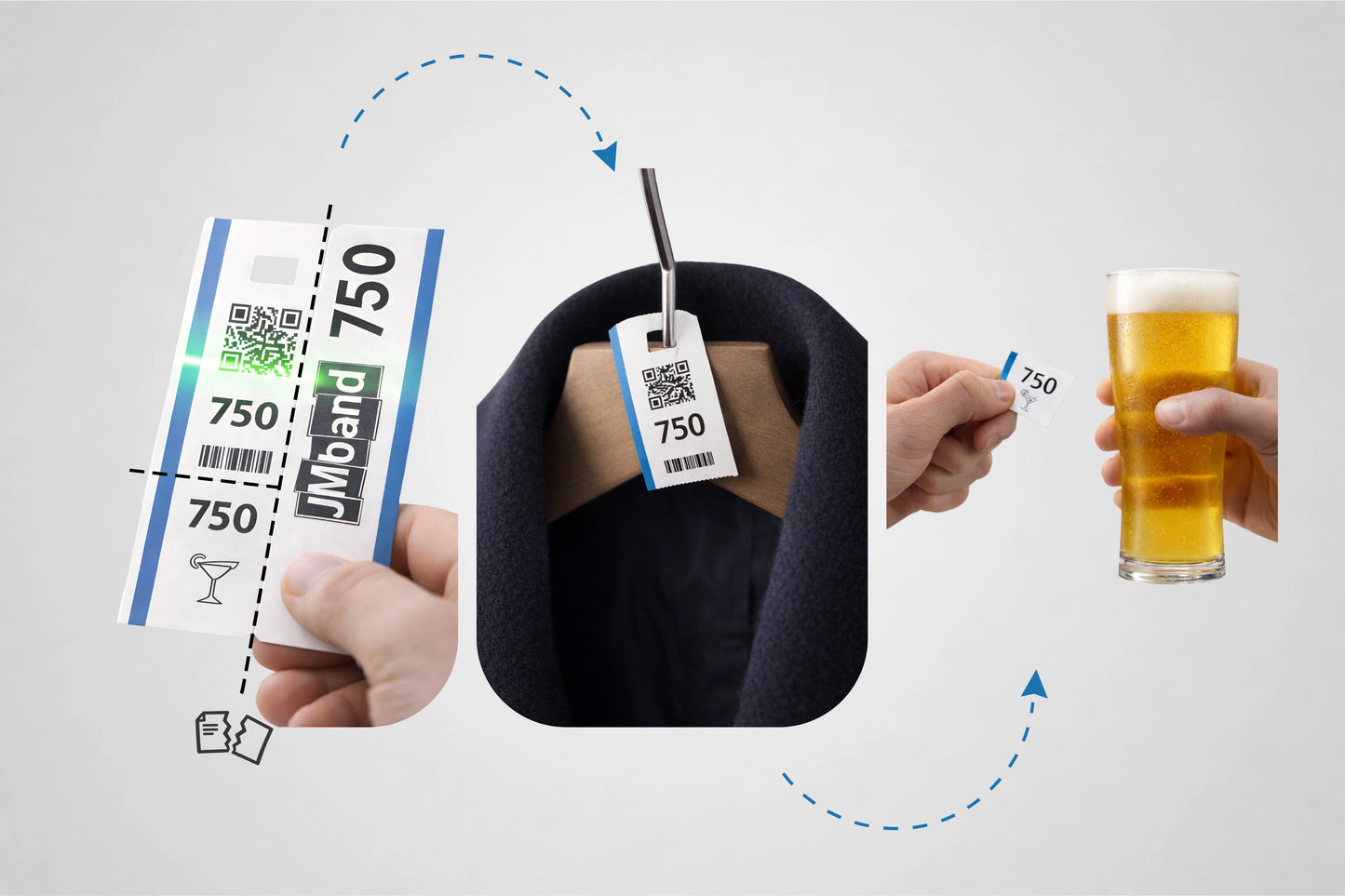 3dílné vstupenky do šatny s potiskem - Vyžádat si informace