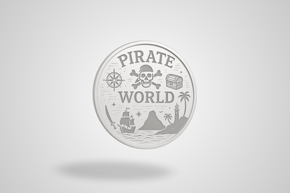A photo of an engraved token with custom design