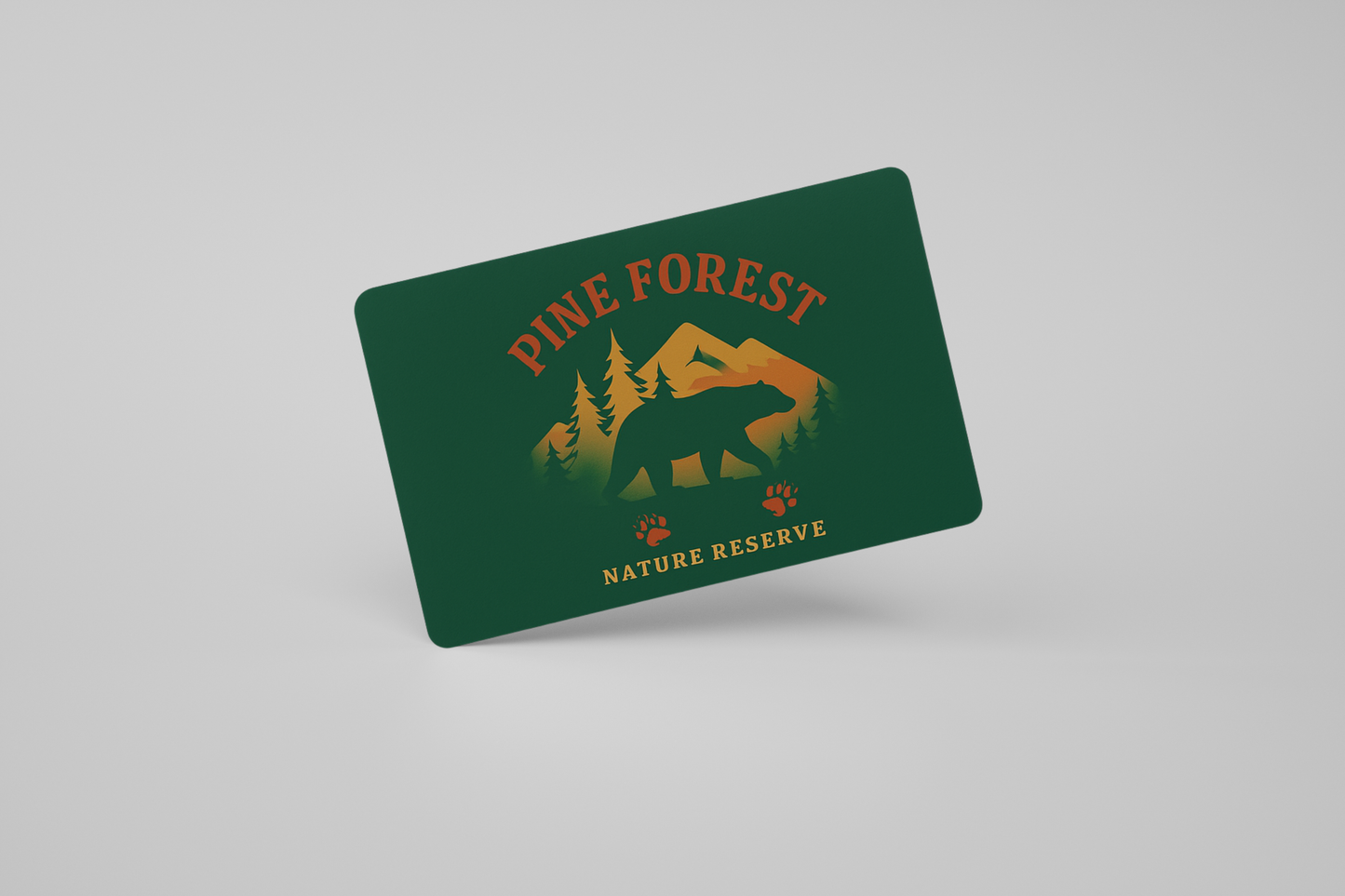 A photo of an NFC access card with color print