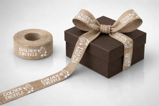 Dárková stuha z bambusové látky s potiskem