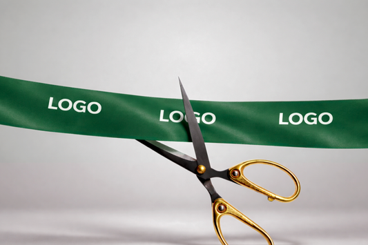 Ekologická saténová inaugurační stuha s potiskem k dispozici na vyžádání