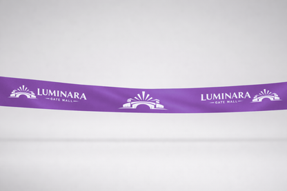 Fialová saténová inaugurační stuha ECO s potiskem od JM Band®.