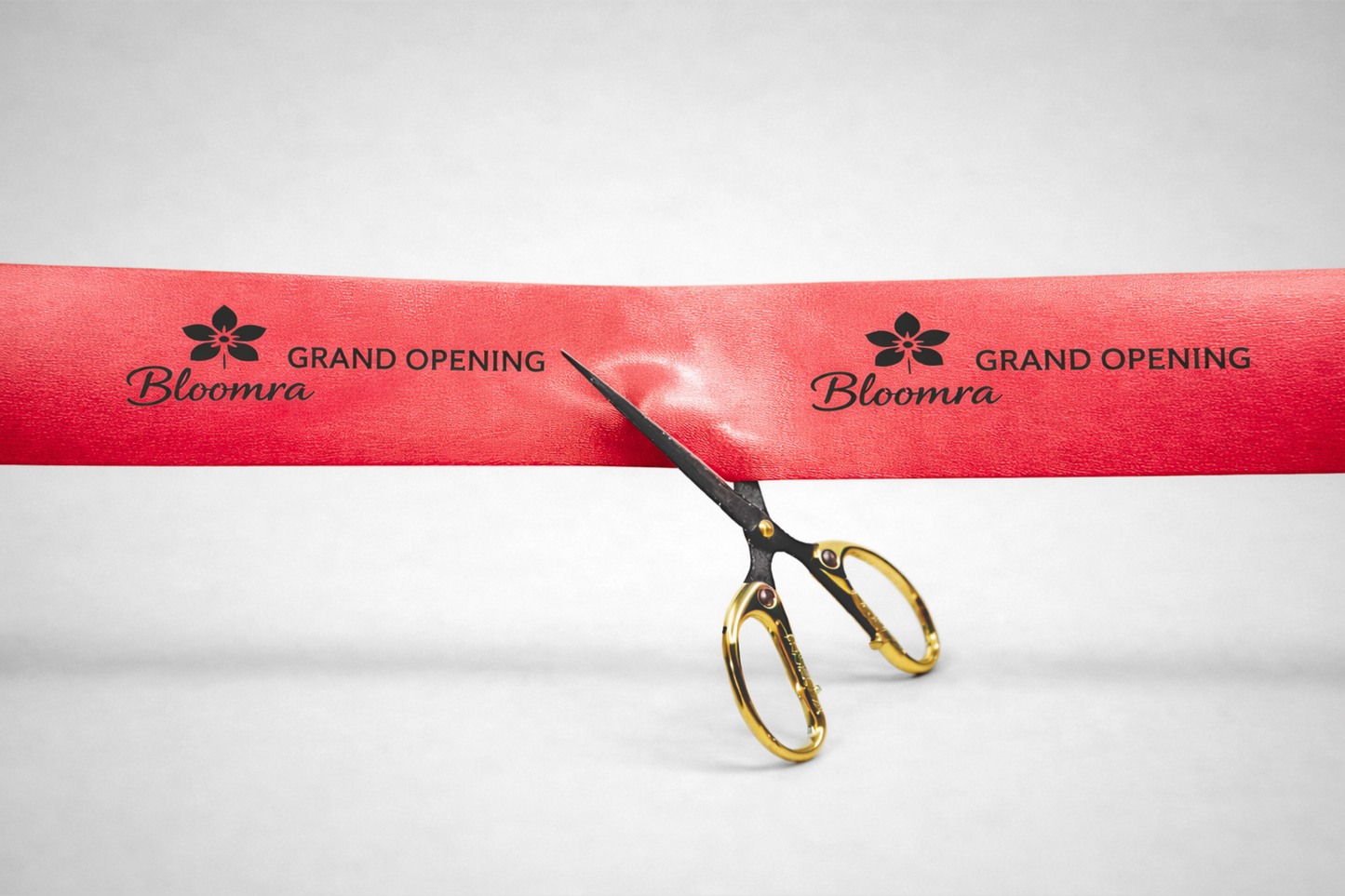 Červená inaugurační stuha s potiskem na zakázku od JM Band®.
