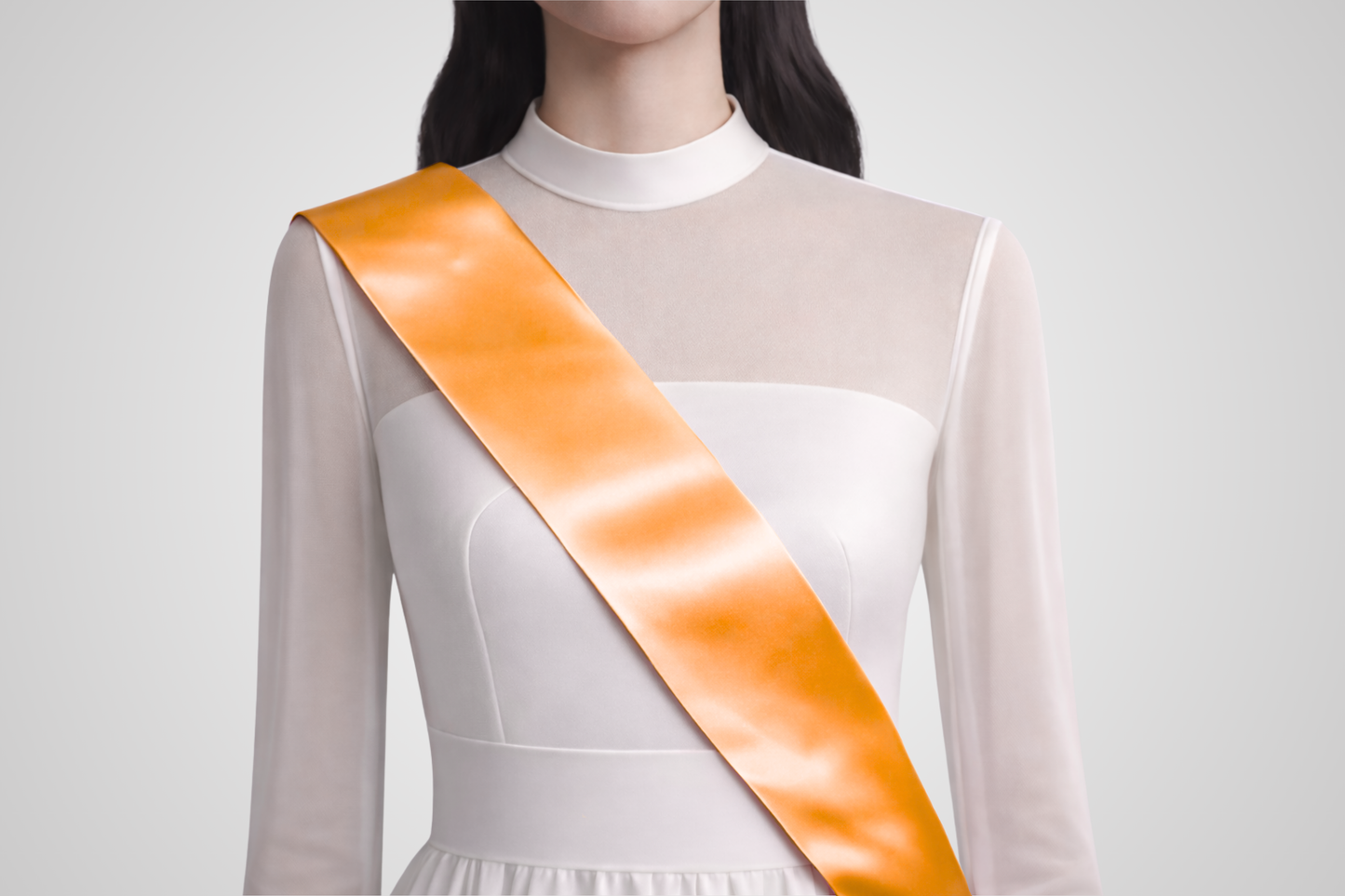 Oranžová ekologická saténová šerpa bez potisku od JM Band®.