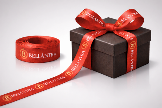 Dárková stuha z látky Eco Pet s barevným potiskem